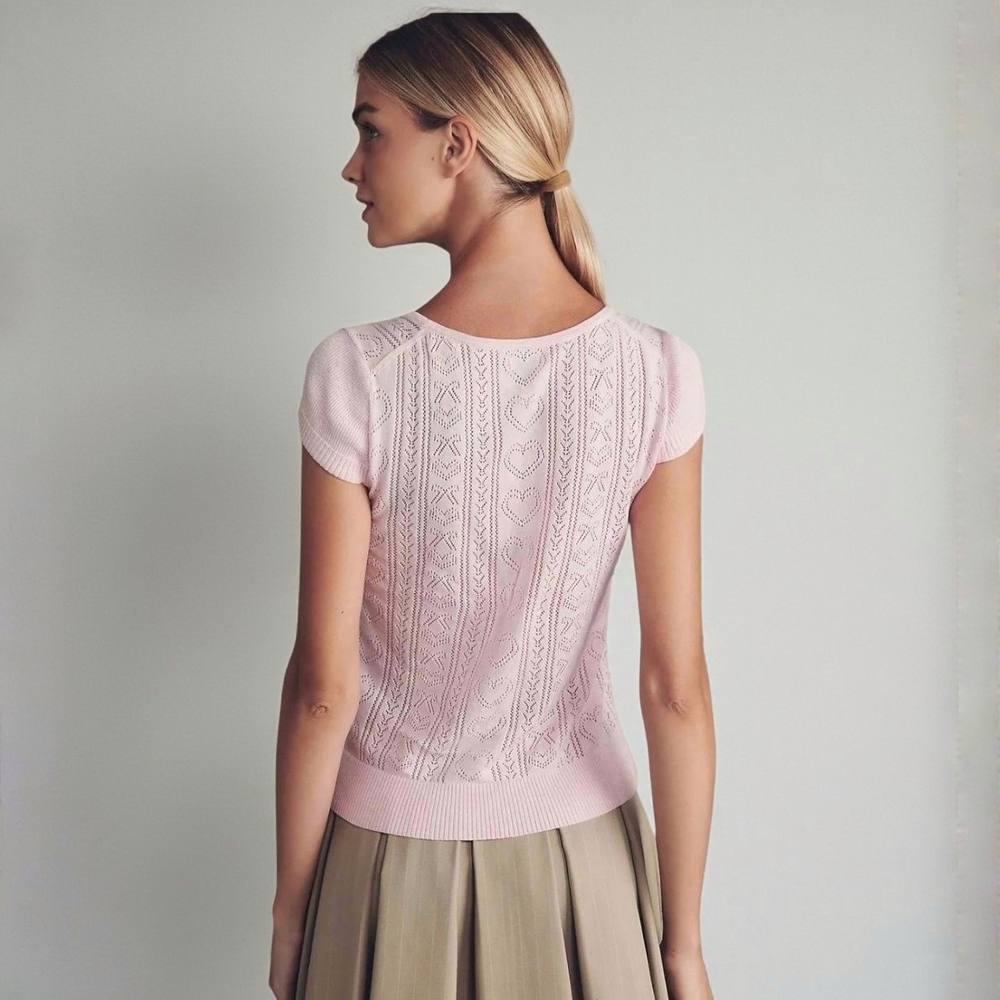 NWT Anthropologie Cashmere Blend Scoop Neck Sweet Blush - Picture 3 of 3